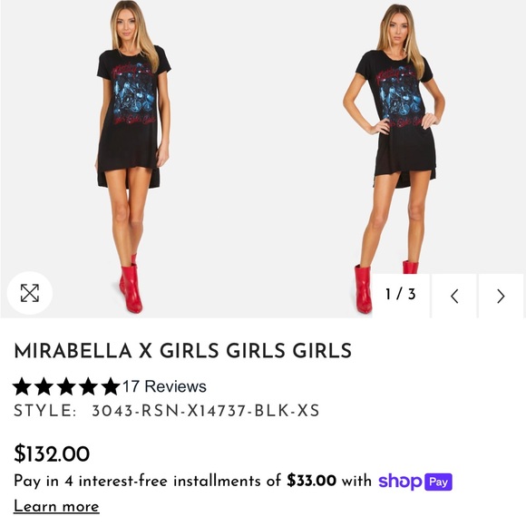 NEW LAUREN MOSHI X MOTLEY CRUE GIRLS GIRLS GIRLS T-SHIRT DRESS - Picture 3 of 14